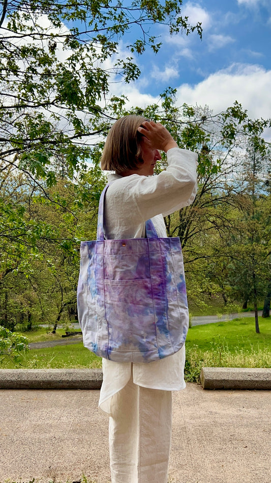 Moonflower Market Bag in Ice Dye