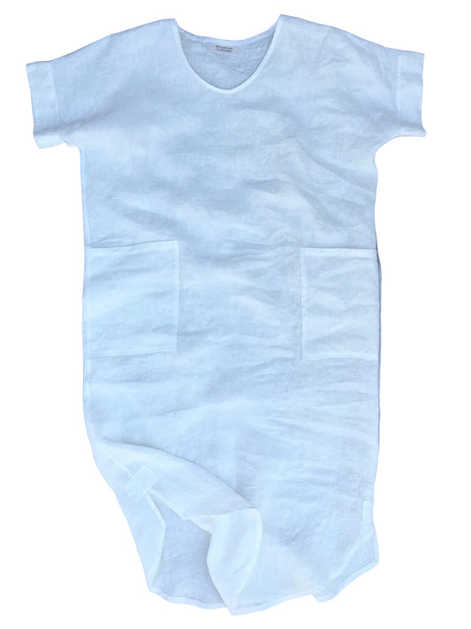 organic hemp kaftan dress with pockets and side slits