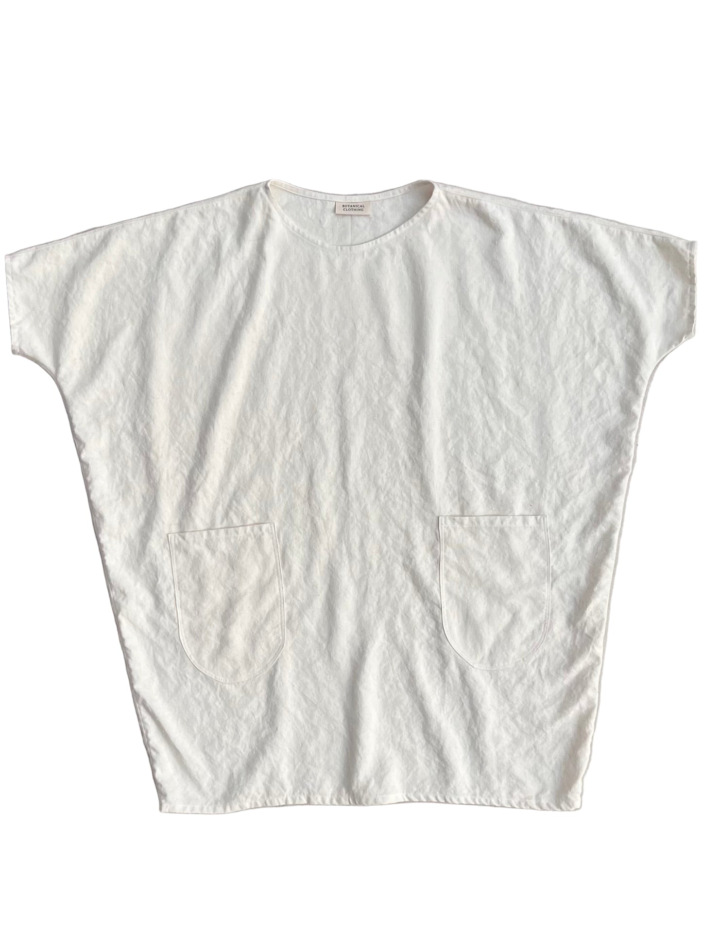 White tunic dress with pockets 