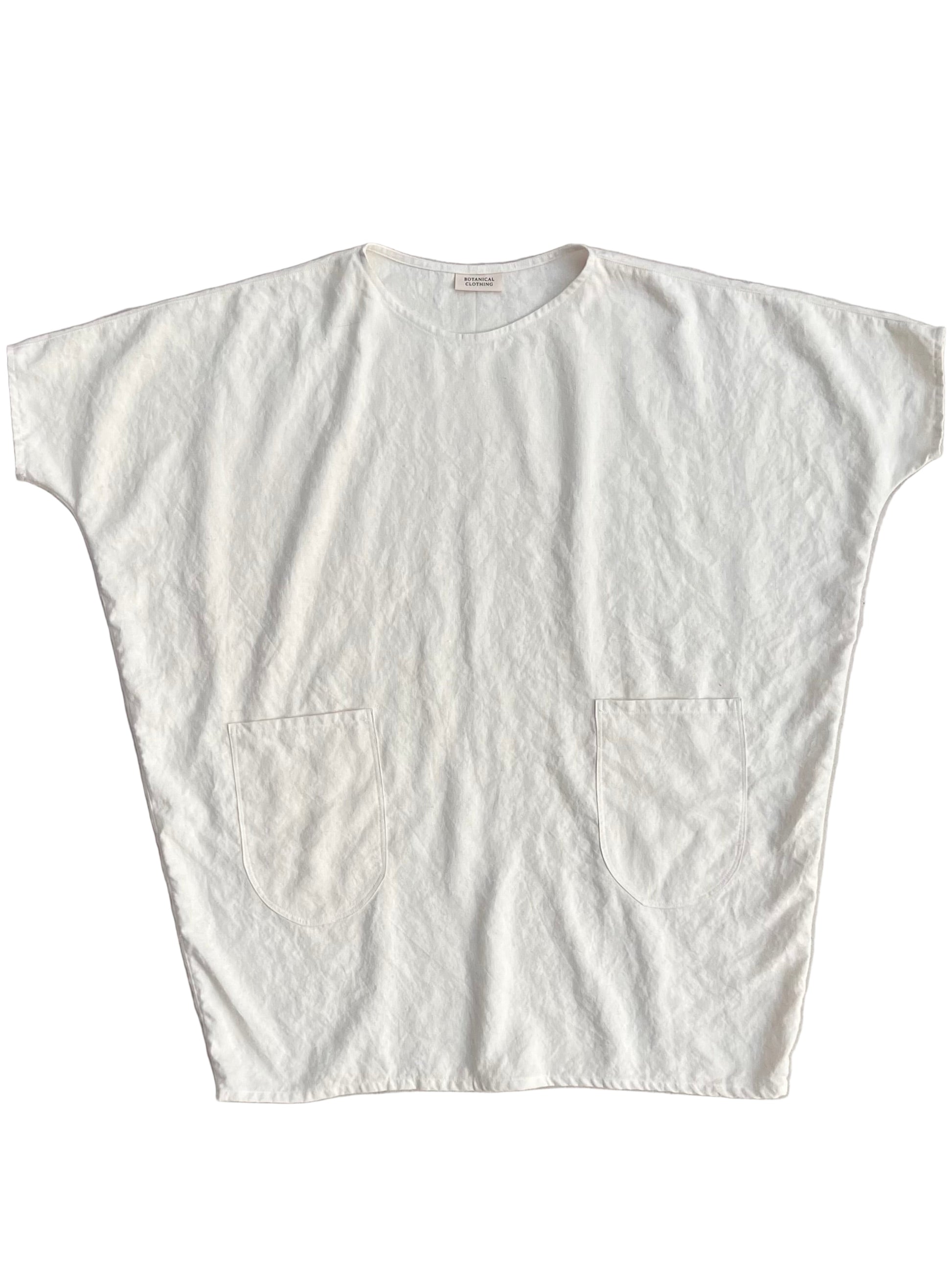 White tunic dress with pockets 