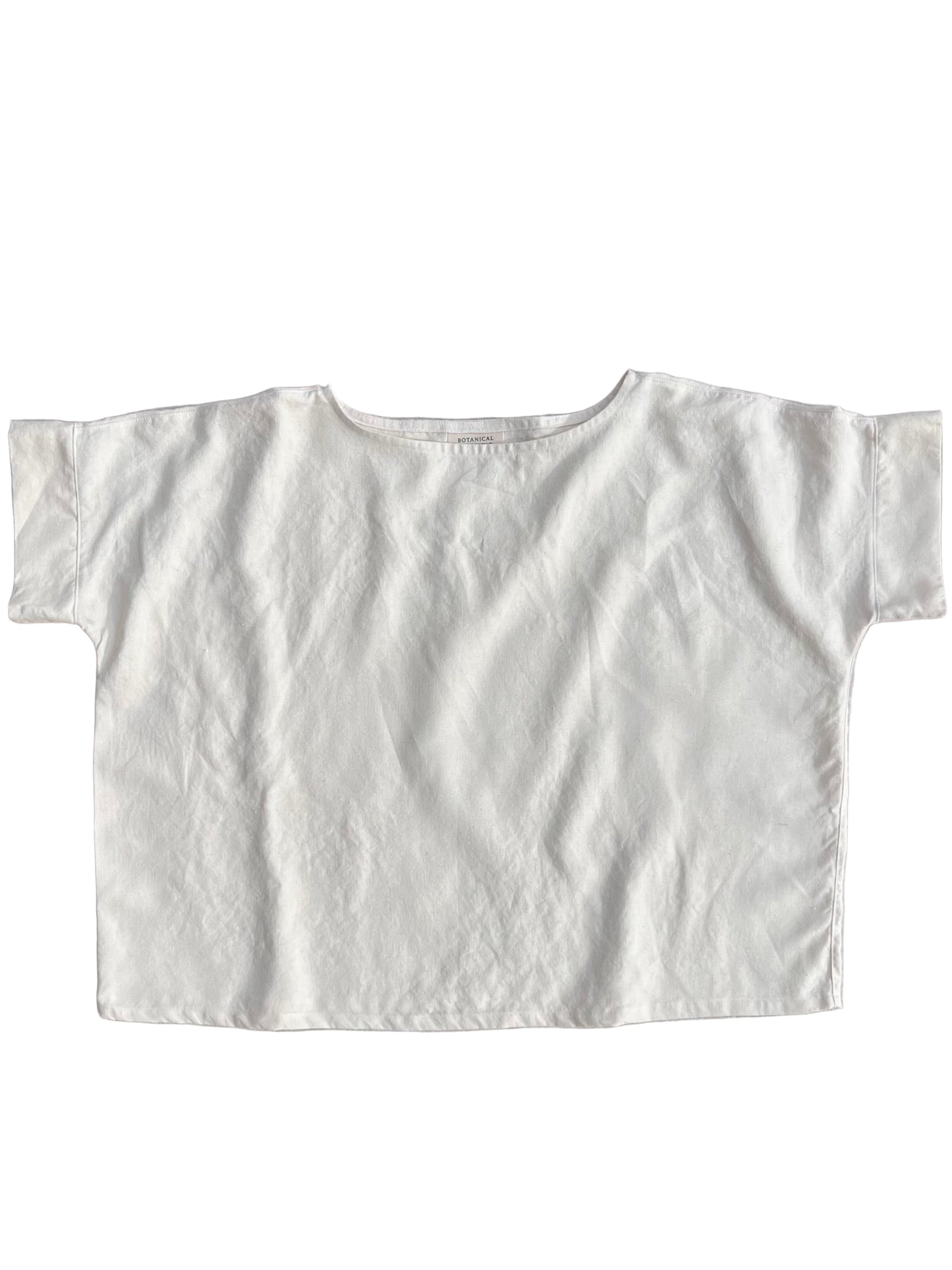 White hemp crop top on a white background