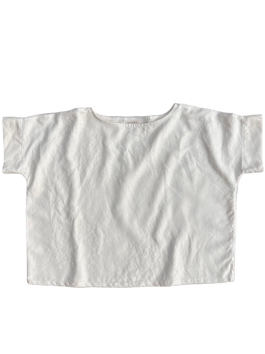 White hemp crop top on a white background